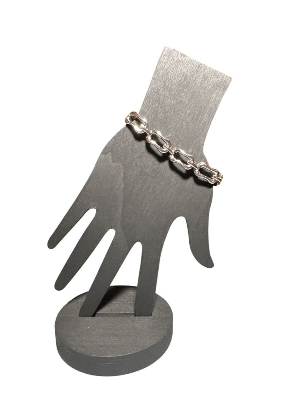 Chunky Link Bracelet Silver Tone 7 Inch Length Womens Costume Jewelry - Picture 2 of 6